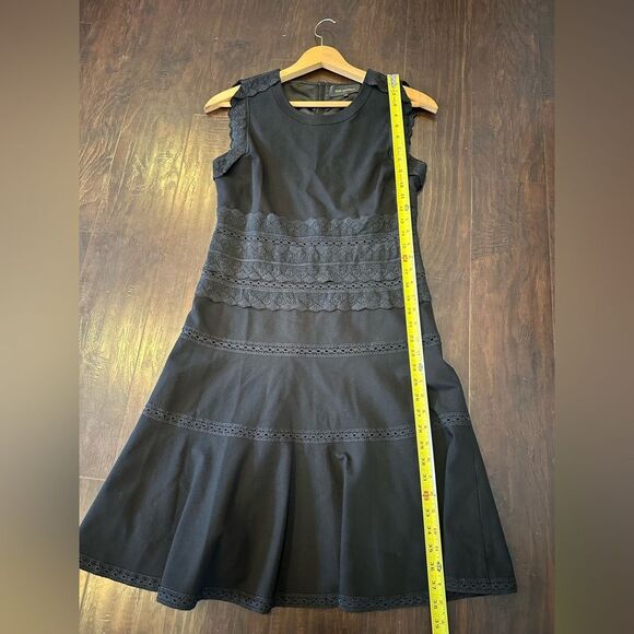 Kobi Halperin Black Loren Lace Trim Fit Flare Sleeveless Dress Size 10 - Picture 5 of 7